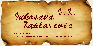 Vukosava Kaplarević vizit kartica